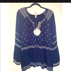 Navy Blue Flowy Blouse✨✨